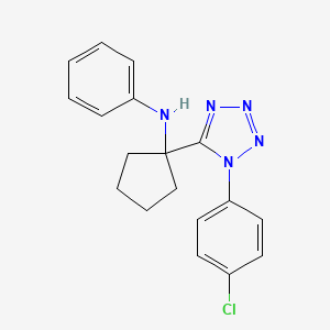 N-{1-[1-(4-chlorophenyl)-1H-tetrazol-5-yl]cyclopentyl}aniline