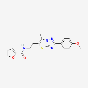 molecular formula C19H18N4O3S B11243762 N-(2-(2-(4-methoxyphenyl)-6-methylthiazolo[3,2-b][1,2,4]triazol-5-yl)ethyl)furan-2-carboxamide 