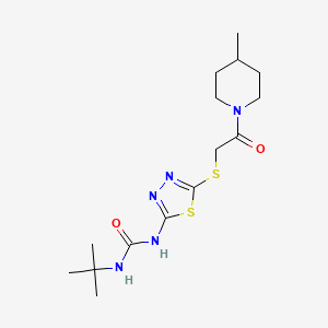 3-Tert-butyl-1-(5-{[2-(4-methylpiperidin-1-YL)-2-oxoethyl]sulfanyl}-1,3,4-thiadiazol-2-YL)urea