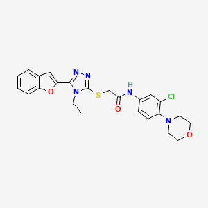 2-{[5-(1-benzofuran-2-yl)-4-ethyl-4H-1,2,4-triazol-3-yl]sulfanyl}-N-[3-chloro-4-(morpholin-4-yl)phenyl]acetamide