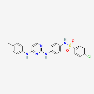 4-chloro-N-(4-((4-methyl-6-(p-tolylamino)pyrimidin-2-yl)amino)phenyl)benzenesulfonamide