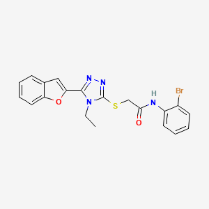 2-{[5-(1-benzofuran-2-yl)-4-ethyl-4H-1,2,4-triazol-3-yl]sulfanyl}-N-(2-bromophenyl)acetamide