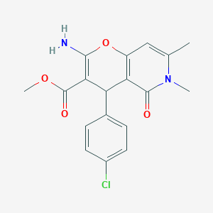 methyl 2-amino-4-(4-chlorophenyl)-6,7-dimethyl-5-oxo-5,6-dihydro-4H-pyrano[3,2-c]pyridine-3-carboxylate