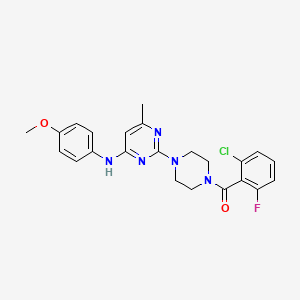 2-[4-(2-chloro-6-fluorobenzoyl)piperazin-1-yl]-N-(4-methoxyphenyl)-6-methylpyrimidin-4-amine