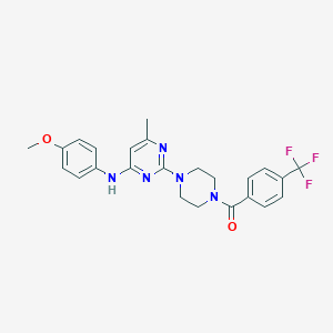 molecular formula C24H24F3N5O2 B11243815 N-(4-methoxyphenyl)-6-methyl-2-{4-[4-(trifluoromethyl)benzoyl]piperazin-1-yl}pyrimidin-4-amine 