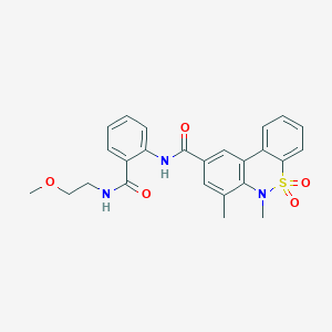 N-{2-[(2-methoxyethyl)carbamoyl]phenyl}-6,7-dimethyl-6H-dibenzo[c,e][1,2]thiazine-9-carboxamide 5,5-dioxide