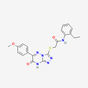 molecular formula C21H20N6O3S B11243868 N-(2-ethylphenyl)-2-{[6-(4-methoxyphenyl)-7-oxo-7,8-dihydro[1,2,4]triazolo[4,3-b][1,2,4]triazin-3-yl]sulfanyl}acetamide 