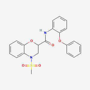 4-(methylsulfonyl)-N-(2-phenoxyphenyl)-3,4-dihydro-2H-1,4-benzoxazine-2-carboxamide