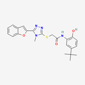 2-{[5-(1-benzofuran-2-yl)-4-methyl-4H-1,2,4-triazol-3-yl]sulfanyl}-N-(5-tert-butyl-2-hydroxyphenyl)acetamide