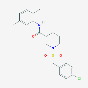 molecular formula C21H25ClN2O3S B11243901 1-[(4-chlorobenzyl)sulfonyl]-N-(2,5-dimethylphenyl)piperidine-3-carboxamide 