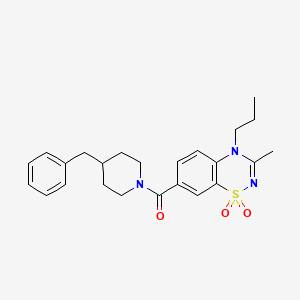 (4-benzylpiperidin-1-yl)(3-methyl-1,1-dioxido-4-propyl-4H-1,2,4-benzothiadiazin-7-yl)methanone