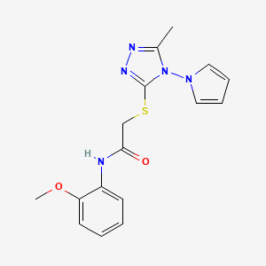 molecular formula C16H17N5O2S B11243904 N-(2-methoxyphenyl)-2-{[5-methyl-4-(1H-pyrrol-1-yl)-4H-1,2,4-triazol-3-yl]sulfanyl}acetamide 