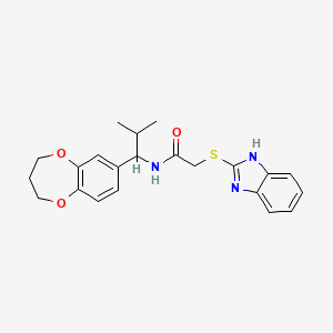 molecular formula C22H25N3O3S B11243931 2-(1H-benzimidazol-2-ylsulfanyl)-N-[1-(3,4-dihydro-2H-1,5-benzodioxepin-7-yl)-2-methylpropyl]acetamide 