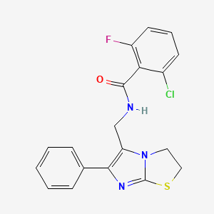 2-chloro-6-fluoro-N-((6-phenyl-2,3-dihydroimidazo[2,1-b]thiazol-5-yl)methyl)benzamide