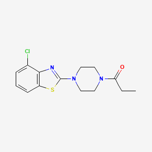 molecular formula C14H16ClN3OS B11243952 1-[4-(4-Chloro-1,3-benzothiazol-2-yl)piperazin-1-yl]propan-1-one 