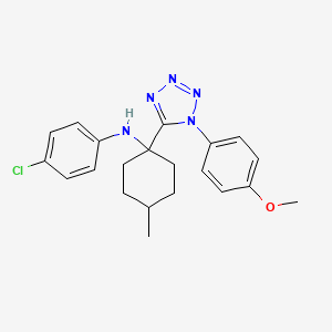 molecular formula C21H24ClN5O B11243964 4-chloro-N-{1-[1-(4-methoxyphenyl)-1H-tetrazol-5-yl]-4-methylcyclohexyl}aniline 