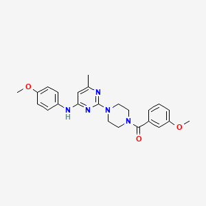 molecular formula C24H27N5O3 B11243982 (3-Methoxyphenyl)(4-(4-((4-methoxyphenyl)amino)-6-methylpyrimidin-2-yl)piperazin-1-yl)methanone 