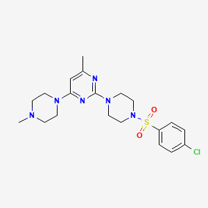 2-(4-((4-Chlorophenyl)sulfonyl)piperazin-1-yl)-4-methyl-6-(4-methylpiperazin-1-yl)pyrimidine