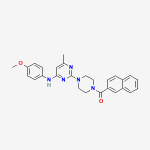 (4-(4-((4-Methoxyphenyl)amino)-6-methylpyrimidin-2-yl)piperazin-1-yl)(naphthalen-2-yl)methanone