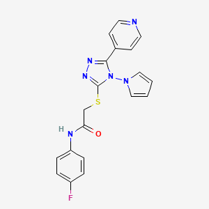 N-(4-fluorophenyl)-2-{[5-(pyridin-4-yl)-4-(1H-pyrrol-1-yl)-4H-1,2,4-triazol-3-yl]sulfanyl}acetamide