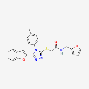 2-{[5-(1-benzofuran-2-yl)-4-(4-methylphenyl)-4H-1,2,4-triazol-3-yl]sulfanyl}-N-(furan-2-ylmethyl)acetamide