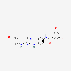 molecular formula C27H27N5O4 B11244040 3,5-dimethoxy-N-[4-({4-[(4-methoxyphenyl)amino]-6-methylpyrimidin-2-yl}amino)phenyl]benzamide 