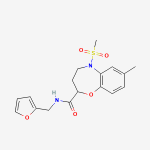 N-(furan-2-ylmethyl)-7-methyl-5-(methylsulfonyl)-2,3,4,5-tetrahydro-1,5-benzoxazepine-2-carboxamide