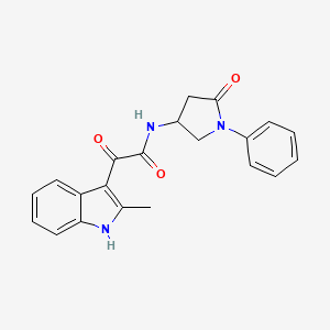 2-(2-methyl-1H-indol-3-yl)-2-oxo-N-(5-oxo-1-phenylpyrrolidin-3-yl)acetamide