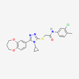 N-(3-chloro-4-methylphenyl)-2-{[4-cyclopropyl-5-(3,4-dihydro-2H-1,5-benzodioxepin-7-yl)-4H-1,2,4-triazol-3-yl]sulfanyl}acetamide