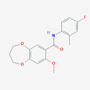 N-(4-fluoro-2-methylphenyl)-8-methoxy-3,4-dihydro-2H-1,5-benzodioxepine-7-carboxamide