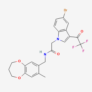 2-[5-bromo-3-(trifluoroacetyl)-1H-indol-1-yl]-N-[(8-methyl-3,4-dihydro-2H-1,5-benzodioxepin-7-yl)methyl]acetamide