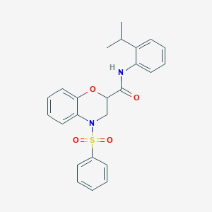 4-(phenylsulfonyl)-N-[2-(propan-2-yl)phenyl]-3,4-dihydro-2H-1,4-benzoxazine-2-carboxamide