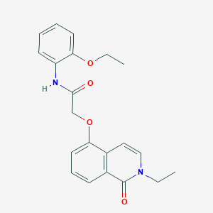 molecular formula C21H22N2O4 B11244138 N-(2-ethoxyphenyl)-2-((2-ethyl-1-oxo-1,2-dihydroisoquinolin-5-yl)oxy)acetamide 