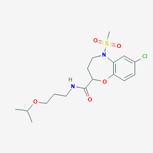 7-chloro-5-(methylsulfonyl)-N-[3-(propan-2-yloxy)propyl]-2,3,4,5-tetrahydro-1,5-benzoxazepine-2-carboxamide