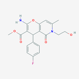 methyl 2-amino-4-(4-fluorophenyl)-6-(2-hydroxyethyl)-7-methyl-5-oxo-5,6-dihydro-4H-pyrano[3,2-c]pyridine-3-carboxylate