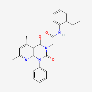 molecular formula C25H24N4O3 B11244169 2-(5,7-dimethyl-2,4-dioxo-1-phenyl-1,4-dihydropyrido[2,3-d]pyrimidin-3(2H)-yl)-N-(2-ethylphenyl)acetamide 