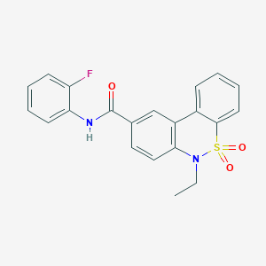 6-ethyl-N-(2-fluorophenyl)-6H-dibenzo[c,e][1,2]thiazine-9-carboxamide 5,5-dioxide