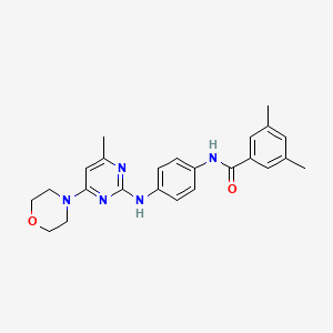 3,5-dimethyl-N-(4-((4-methyl-6-morpholinopyrimidin-2-yl)amino)phenyl)benzamide