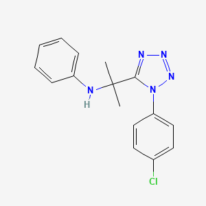 molecular formula C16H16ClN5 B11244185 N-{2-[1-(4-chlorophenyl)-1H-tetrazol-5-yl]propan-2-yl}aniline 