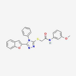 2-{[5-(1-benzofuran-2-yl)-4-phenyl-4H-1,2,4-triazol-3-yl]sulfanyl}-N-(3-methoxyphenyl)acetamide