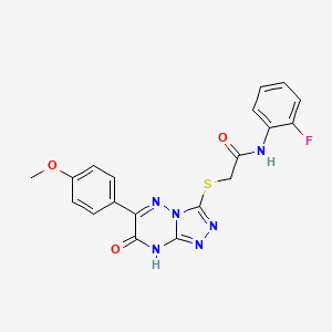 molecular formula C19H15FN6O3S B11244202 N-(2-fluorophenyl)-2-{[6-(4-methoxyphenyl)-7-oxo-7,8-dihydro[1,2,4]triazolo[4,3-b][1,2,4]triazin-3-yl]sulfanyl}acetamide 