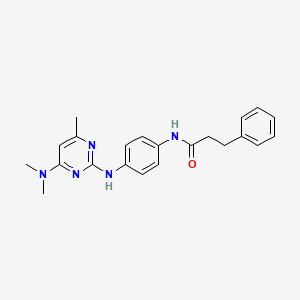 molecular formula C22H25N5O B11244203 N-(4-{[4-(dimethylamino)-6-methylpyrimidin-2-yl]amino}phenyl)-3-phenylpropanamide 