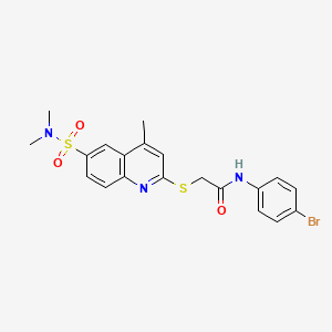 N-(4-bromophenyl)-2-{[6-(dimethylsulfamoyl)-4-methylquinolin-2-yl]sulfanyl}acetamide