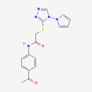 N-(4-acetylphenyl)-2-{[4-(1H-pyrrol-1-yl)-4H-1,2,4-triazol-3-yl]sulfanyl}acetamide