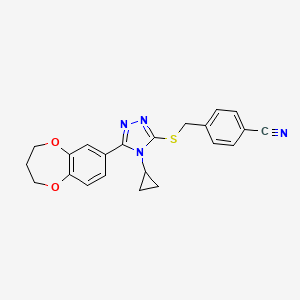 4-({[4-cyclopropyl-5-(3,4-dihydro-2H-1,5-benzodioxepin-7-yl)-4H-1,2,4-triazol-3-yl]sulfanyl}methyl)benzonitrile