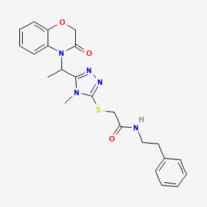 2-({4-methyl-5-[1-(3-oxo-2,3-dihydro-4H-1,4-benzoxazin-4-yl)ethyl]-4H-1,2,4-triazol-3-yl}sulfanyl)-N-(2-phenylethyl)acetamide