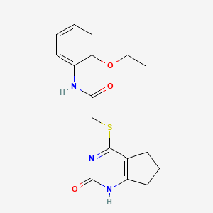 molecular formula C17H19N3O3S B11244251 N-(2-Ethoxyphenyl)-2-({2-oxo-1H,2H,5H,6H,7H-cyclopenta[D]pyrimidin-4-YL}sulfanyl)acetamide 