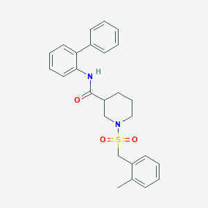 molecular formula C26H28N2O3S B11244265 N-(biphenyl-2-yl)-1-[(2-methylbenzyl)sulfonyl]piperidine-3-carboxamide 