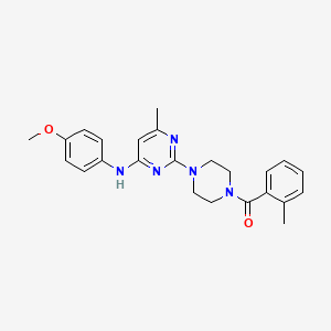 (4-(4-((4-Methoxyphenyl)amino)-6-methylpyrimidin-2-yl)piperazin-1-yl)(o-tolyl)methanone