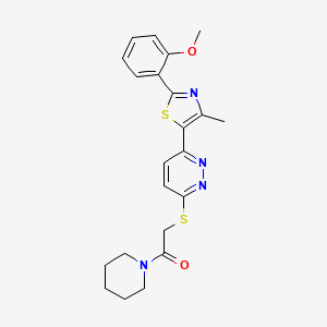 2-((6-(2-(2-Methoxyphenyl)-4-methylthiazol-5-yl)pyridazin-3-yl)thio)-1-(piperidin-1-yl)ethanone